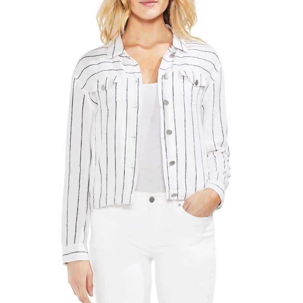 Vince Camuto Striped Linen Jacket NWT